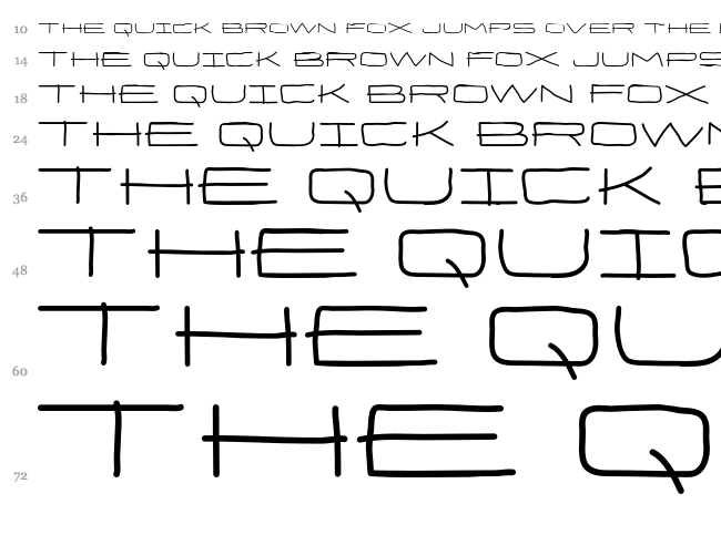 Eneas Expanded font waterfall